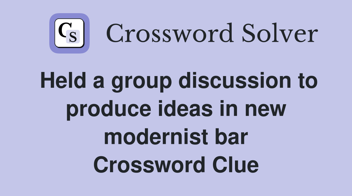 Held a group discussion to produce ideas in new modernist bar